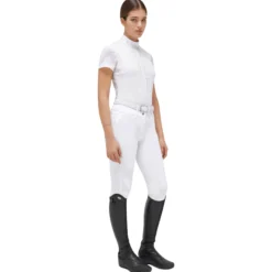 Damen Turniershirt Pleated Jersey, kurzarm