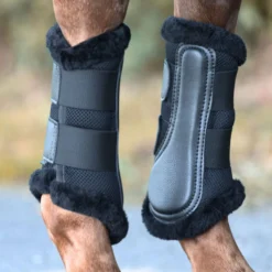 Gamaschen Anatomic Mesh, Dressurgamaschen, mit Kunstfellrand