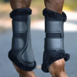 Gamaschen Anatomic Mesh, Dressurgamaschen, mit Kunstfellrand