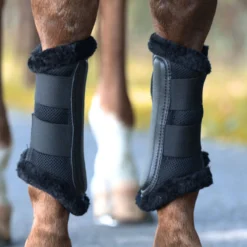 Gamaschen Anatomic Mesh, Dressurgamaschen, mit Kunstfellrand