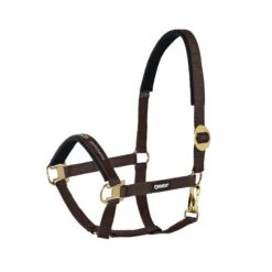 Halfter Sliding Buckle Brass, Nylonhalfter, Messingbeschläge