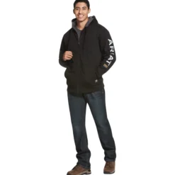 Jacke Herren Rebar All-Weather Full Zip Hoodie, Sweatjacke