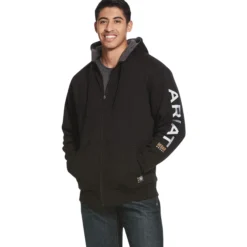 Jacke Herren Rebar All-Weather Full Zip Hoodie, Sweatjacke