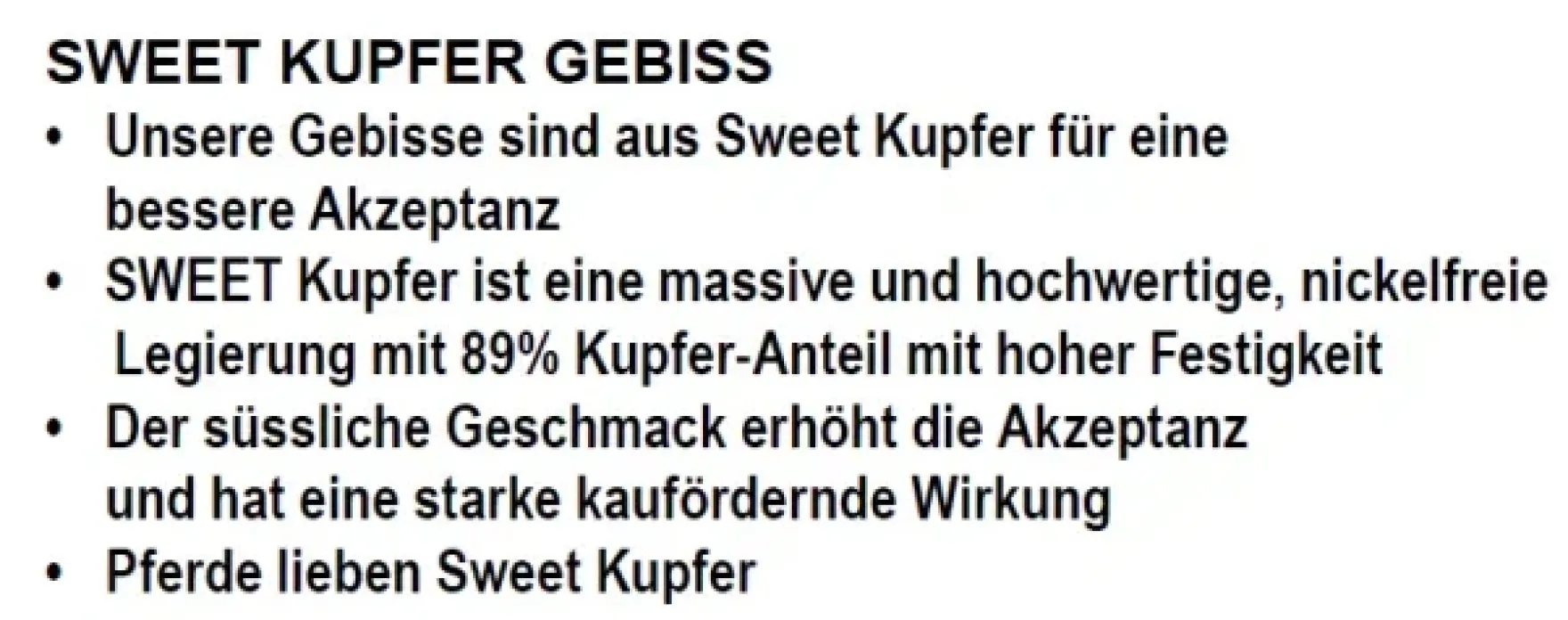 Kandare Sweet Copper, kurze Anzüge