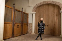 Mantel Damen Selection HW25, langer Steppmantel, mit Kapuze
