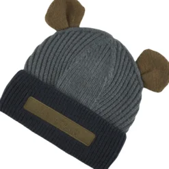 Mütze Kinder Mini Bear Beanie, Strickmütze, Bommelmütze