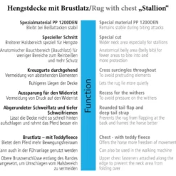 Outdoordecken Stallion, Hengstdecke, 200 g, mit Brustlatz