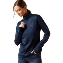 Pullover Damen Team EQ 1/2 Zip, Fleecepullover