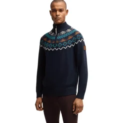 Pullover Herren Troyer HW25, Strickpullover, Norweger Muster