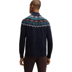 Pullover Herren Troyer HW25, Strickpullover, Norweger Muster
