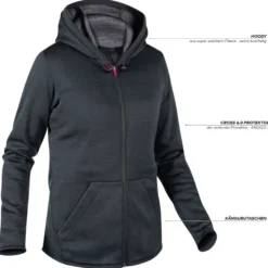 Rückenschutzjacke Damen, Rückenprotektor, Sweatjacke, Fleecejacke