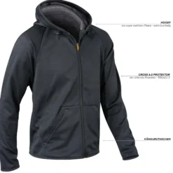 Rückenschutzjacke Herren, Rückenprotektor, Sweatjacke, Fleecejacke