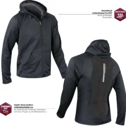 Rückenschutzjacke Herren, Rückenprotektor, Sweatjacke, Fleecejacke