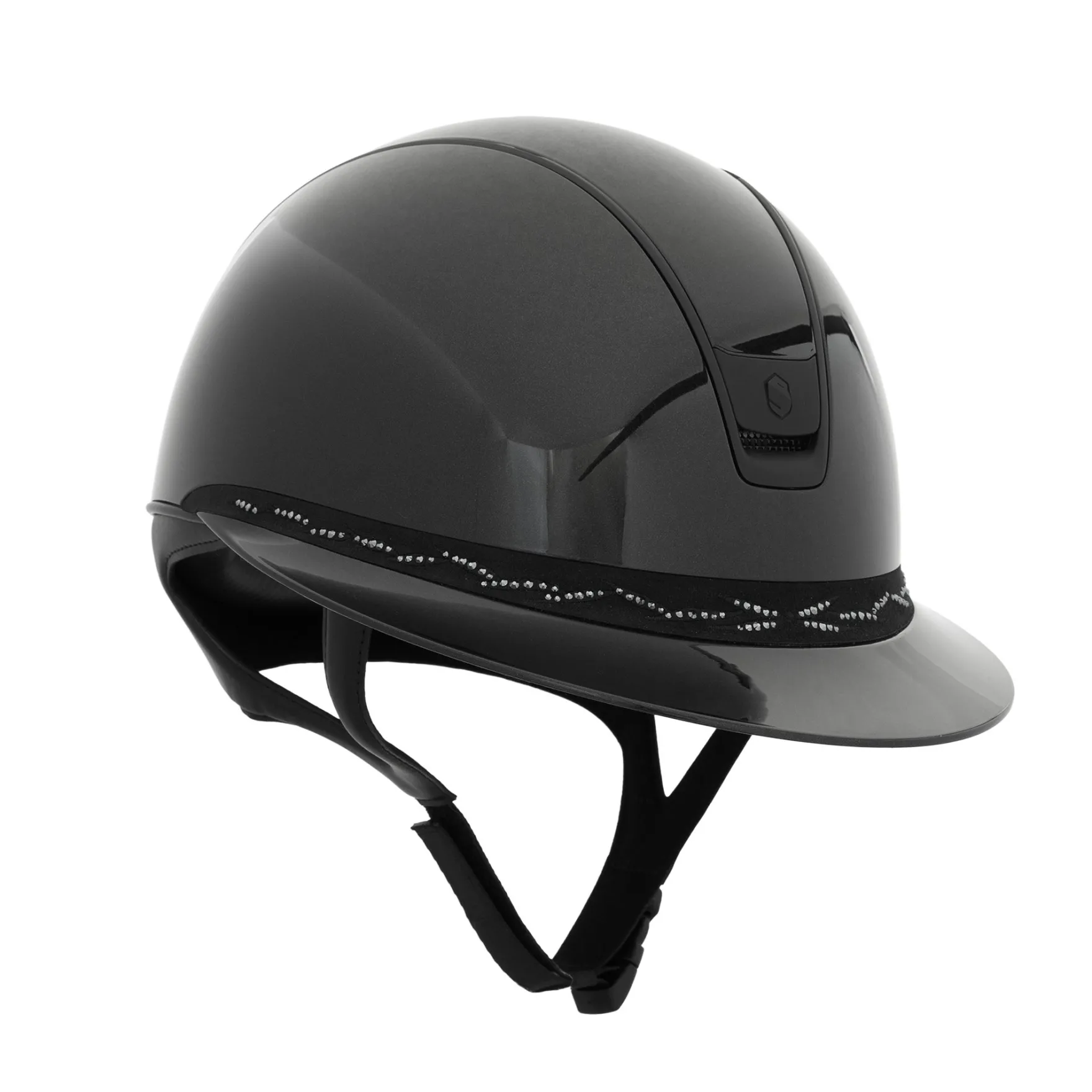 Reithelm Miss Shield 2.0 Shadowglossy, Frontal Band Flower Swarovski, Trim + Blason Matt