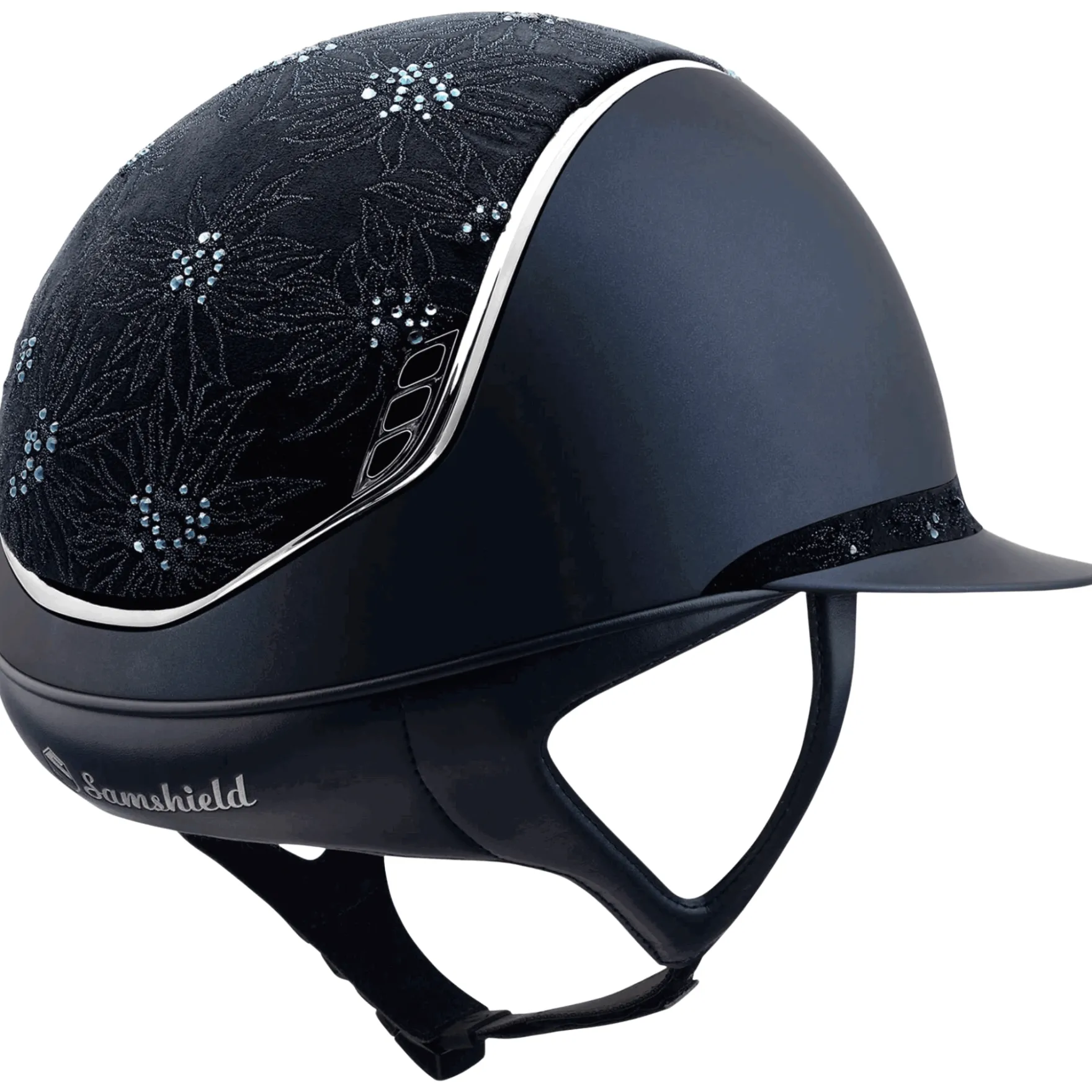 Reithelm Miss Shield 2.0 SM, Top + Frontal Band Spring Flower, Trim + Blason Black Chrome