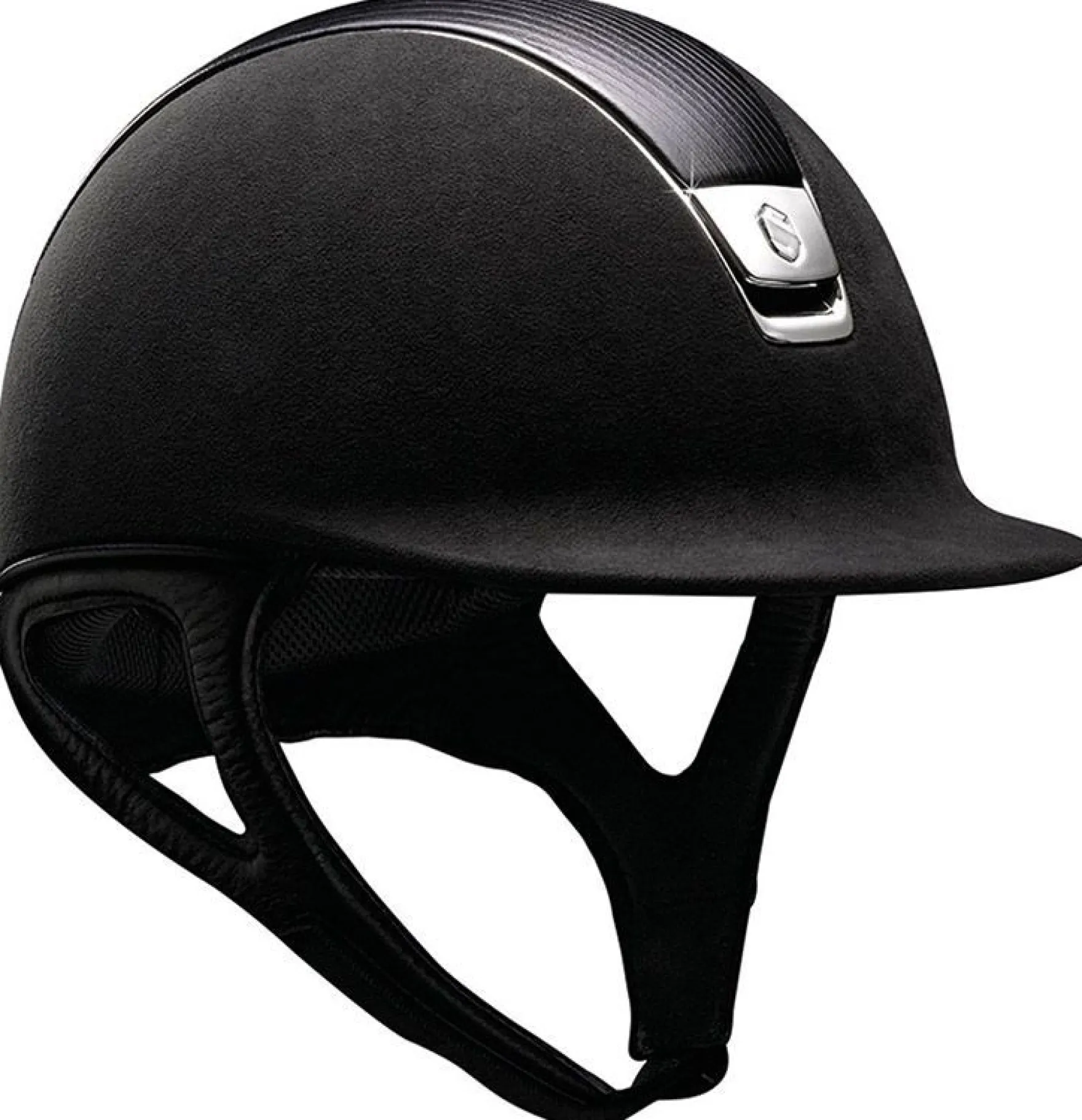 Reithelm Premium, Top Leather, Trim + Blason Chrome, Dressurausschnitt