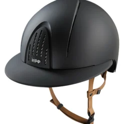 Reithelm Smart NOVA Matt mit Polo-Schirm mit Beigen Kinnriemen