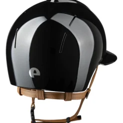 Reithelm Smart NOVA Metal Polish mit Polo-Schirm mit Beigen Kinnriemen