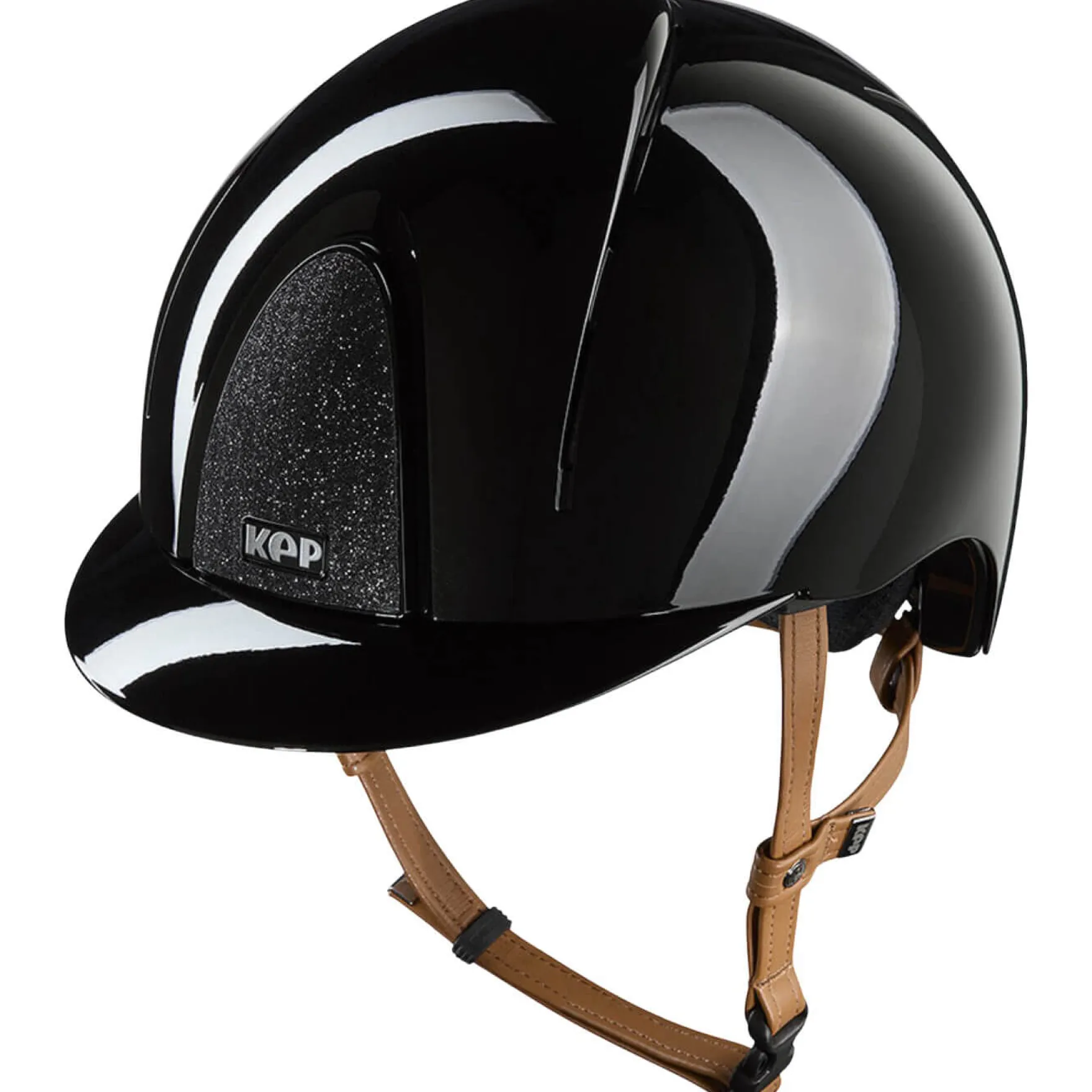 Reithelm Smart NOVA Metal Polish Star mit Beigen Kinnriemen