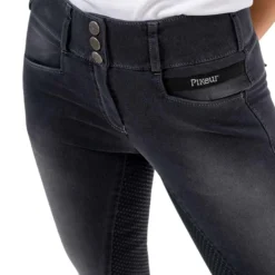 Reithose Damen Candela Jeans DuraGrip, Vollbesatz, Full-Grip