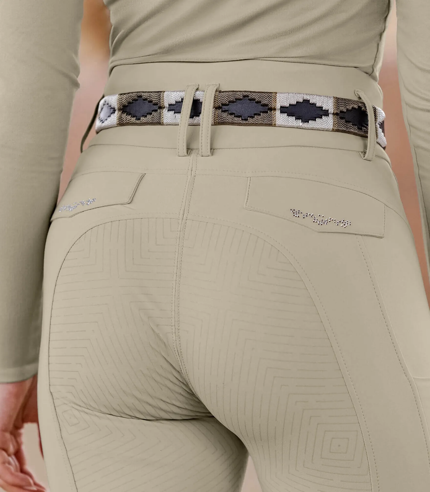 Reithose Damen Comfort Ride Glam HW25, Vollbesatz, Full-Grip, High Waist