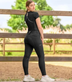 Reithose Damen Comfort Ride Silikon, Vollbesatz, Full-Grip