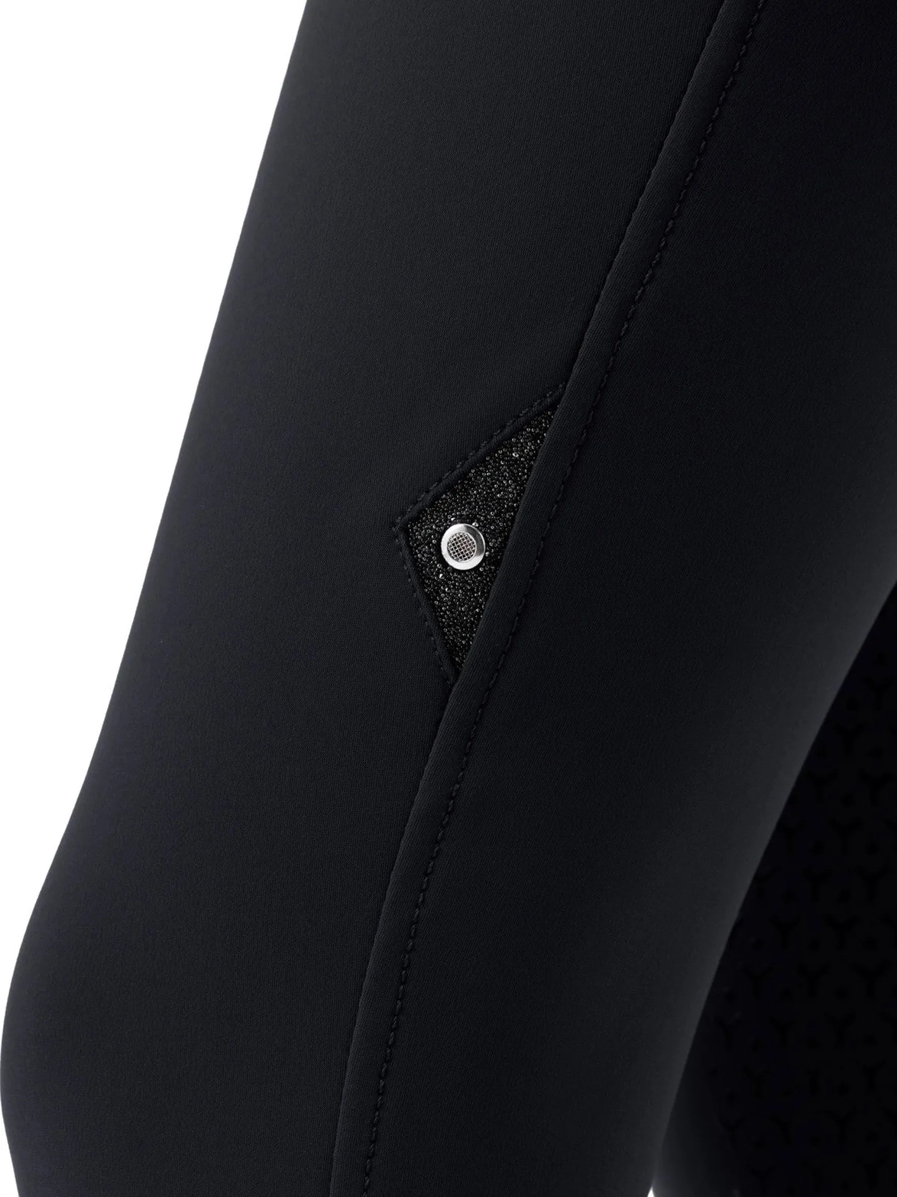 Reithose Damen Crystalek, Kniebesatz, Knee-Grip, High Waist