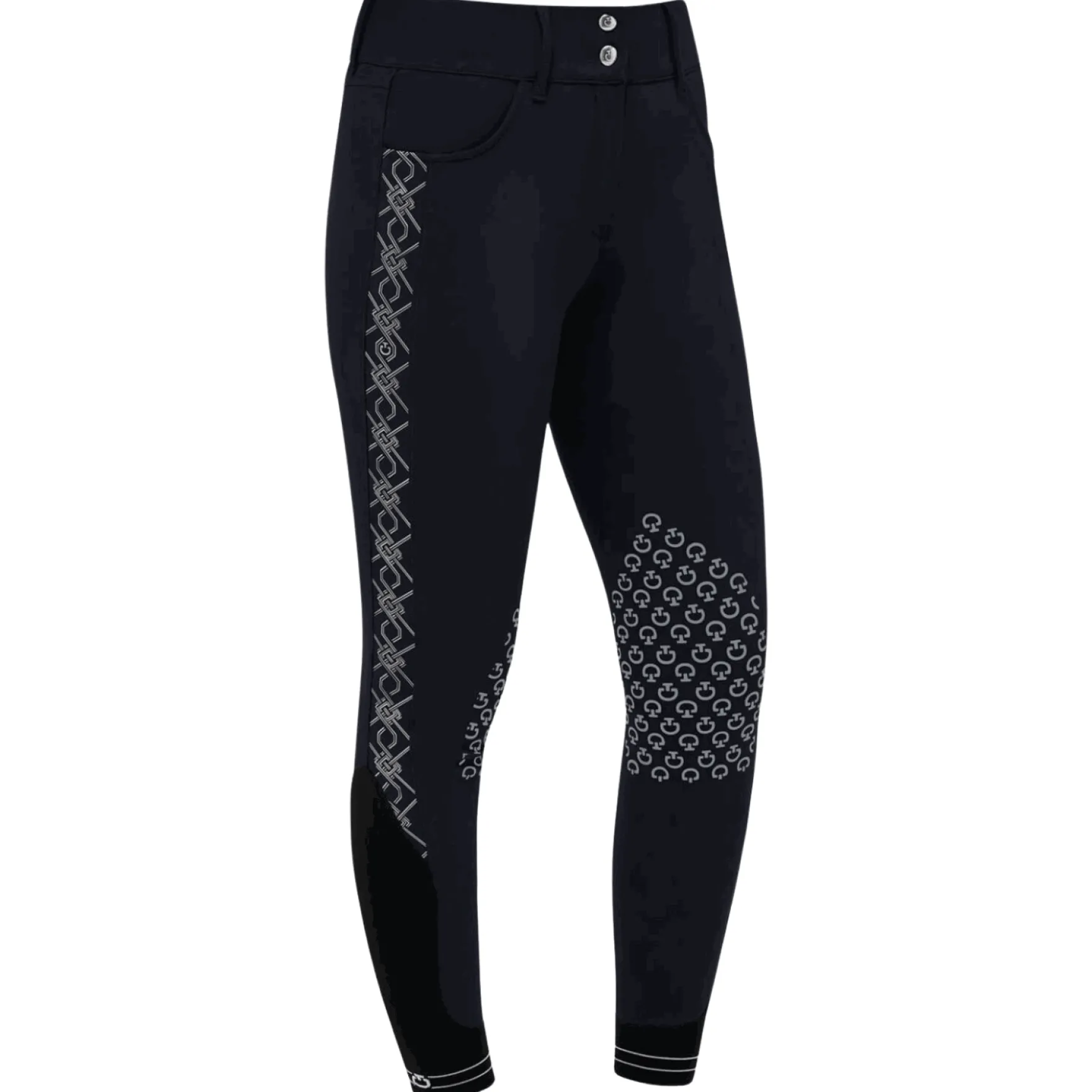 Reithose Damen CT Argyle Print, Kniebesatz, Knee-Grip