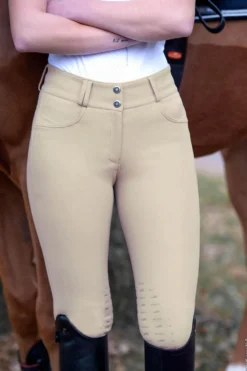 Reithose Damen Darleen KG Classic, High Waist, Kniebesatz, Knee-Grip