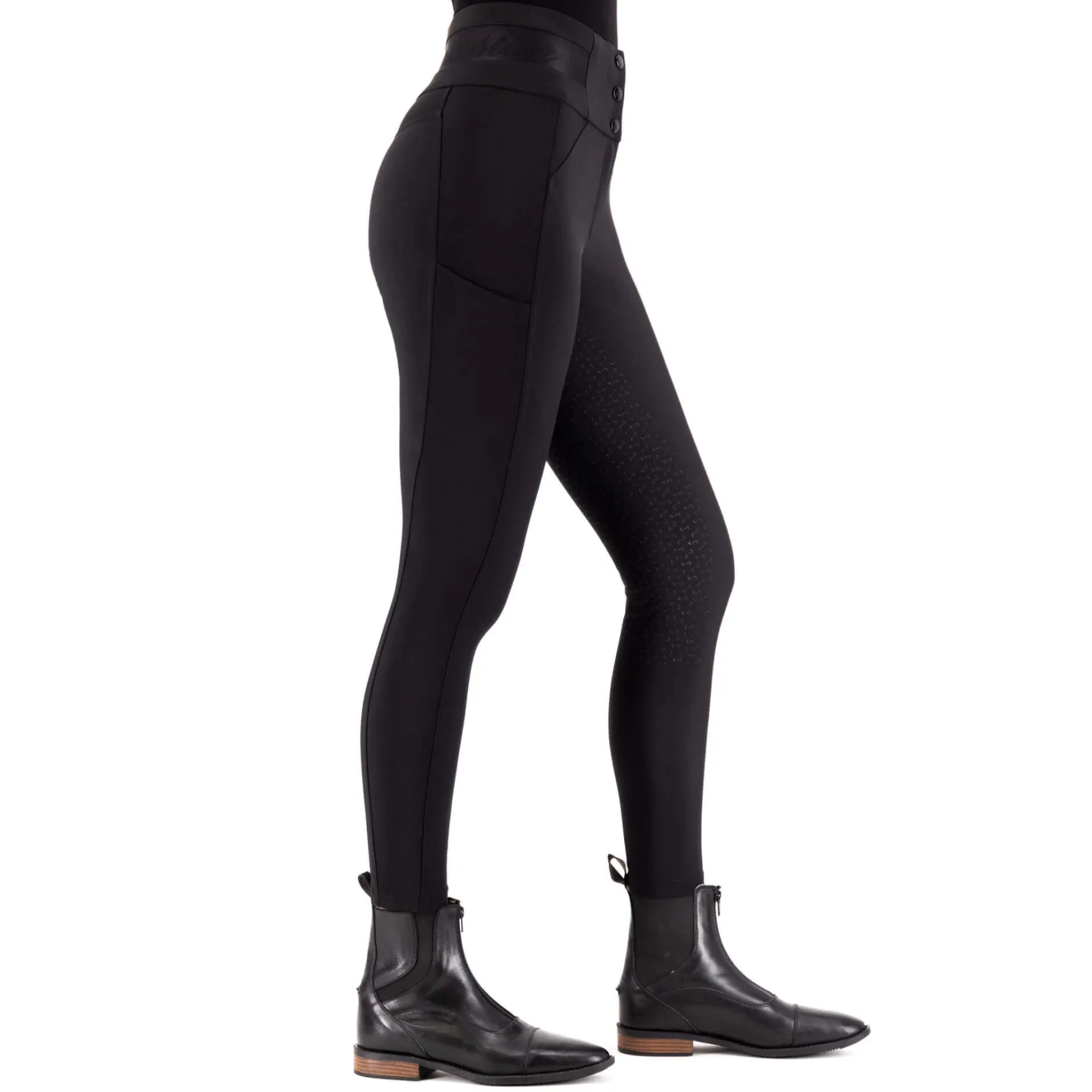 Reithose Damen ESAthletic Luxe, High Waist, Vollbesatz, Full-Grip