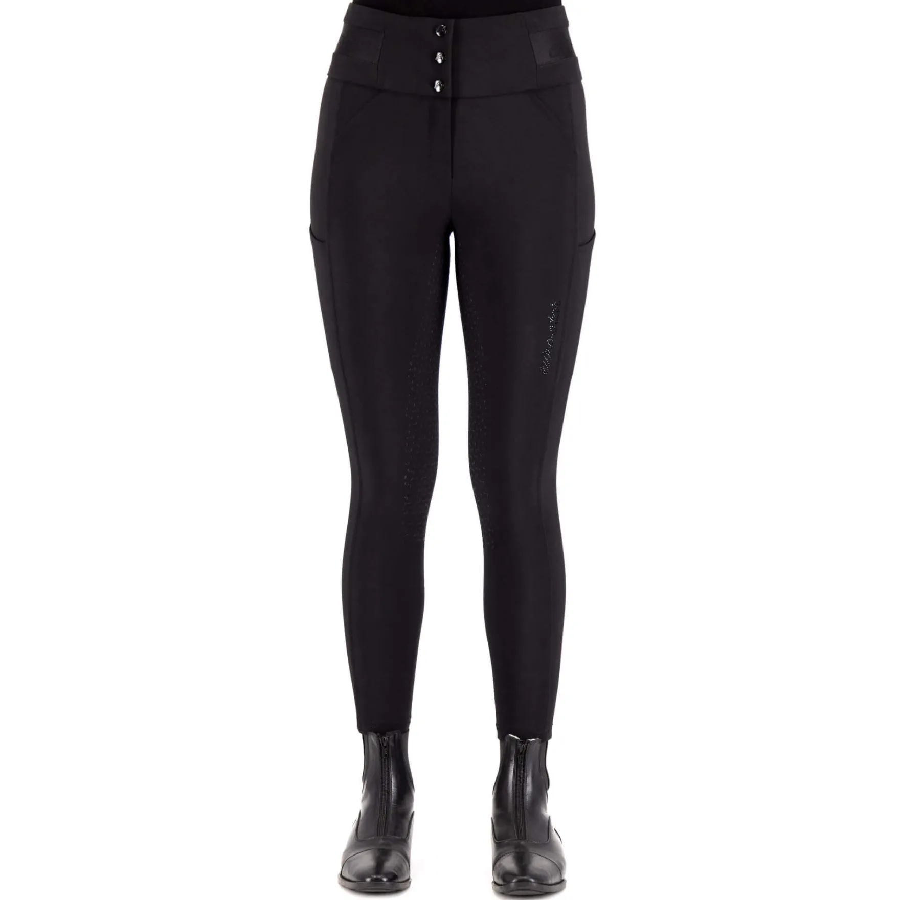Reithose Damen ESAthletic Luxe, High Waist, Vollbesatz, Full-Grip
