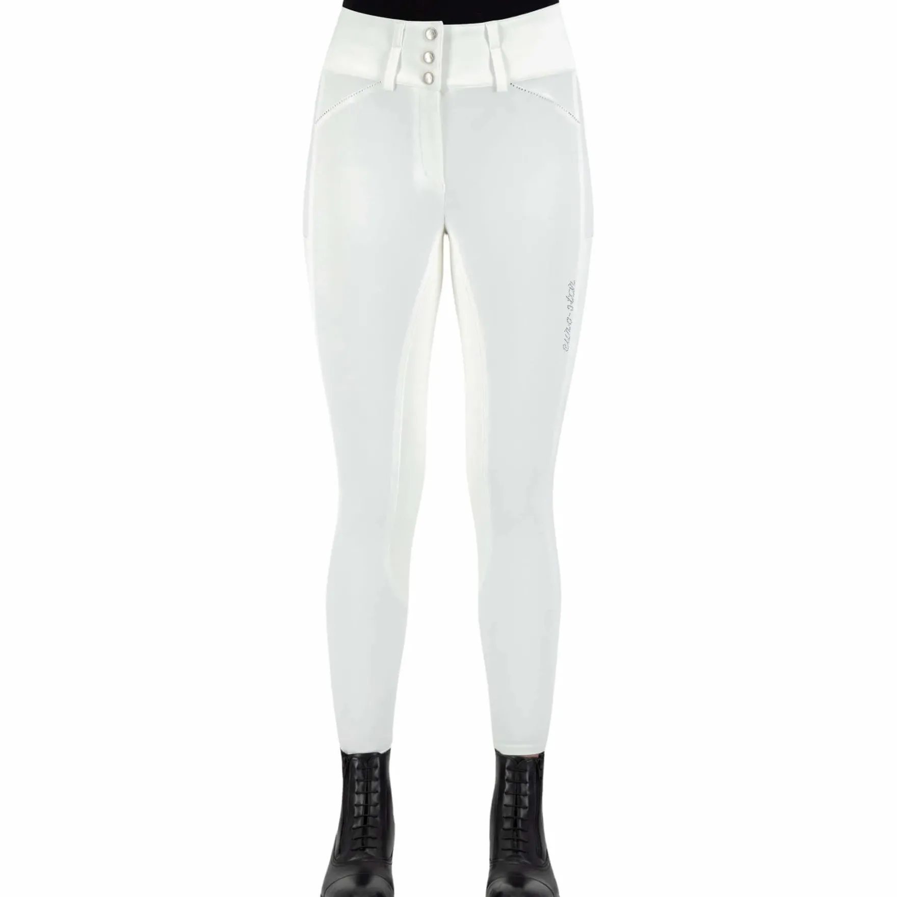 Reithose Damen ESAurelia Competition, High Waist, Vollbesatz