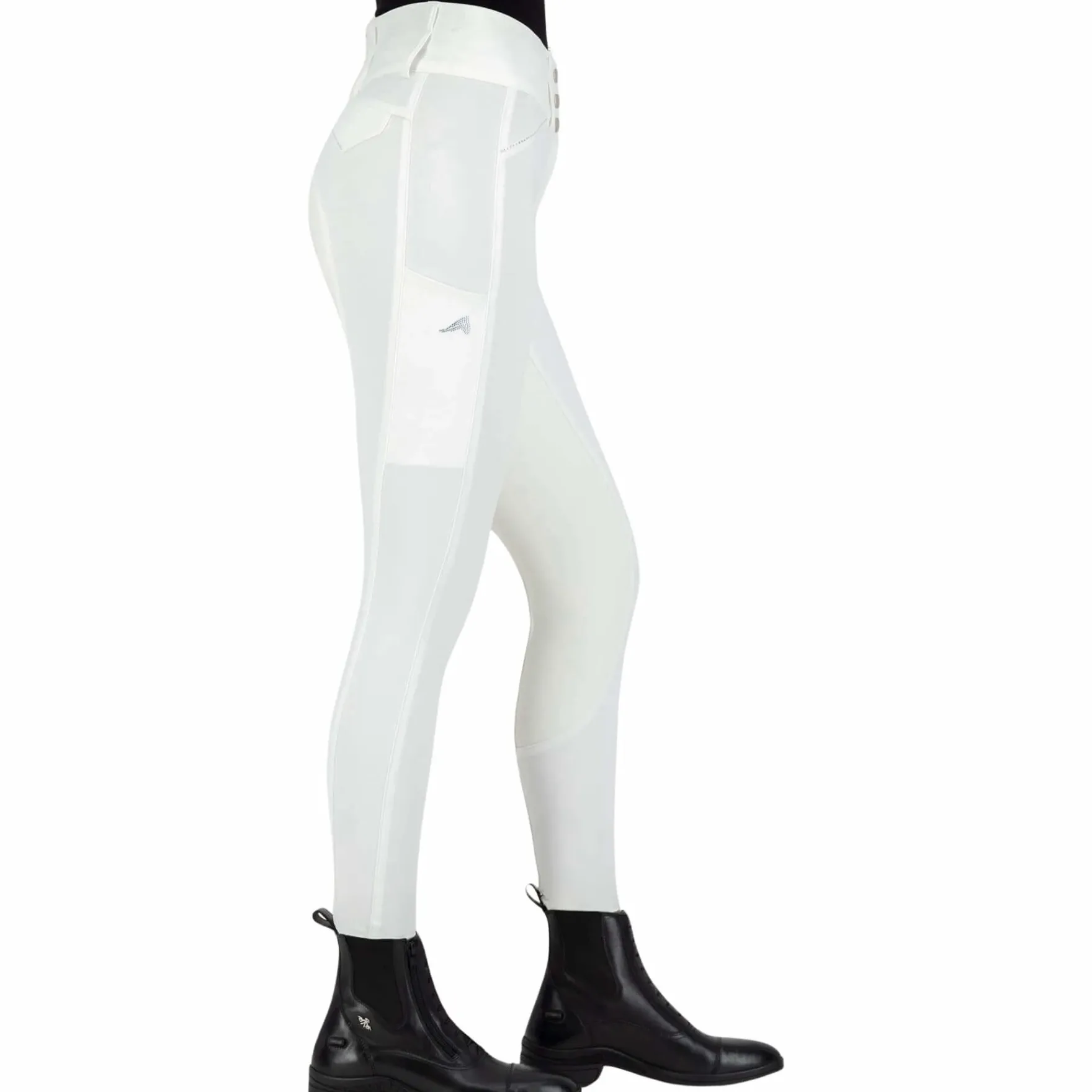 Reithose Damen ESAurelia Competition, High Waist, Vollbesatz