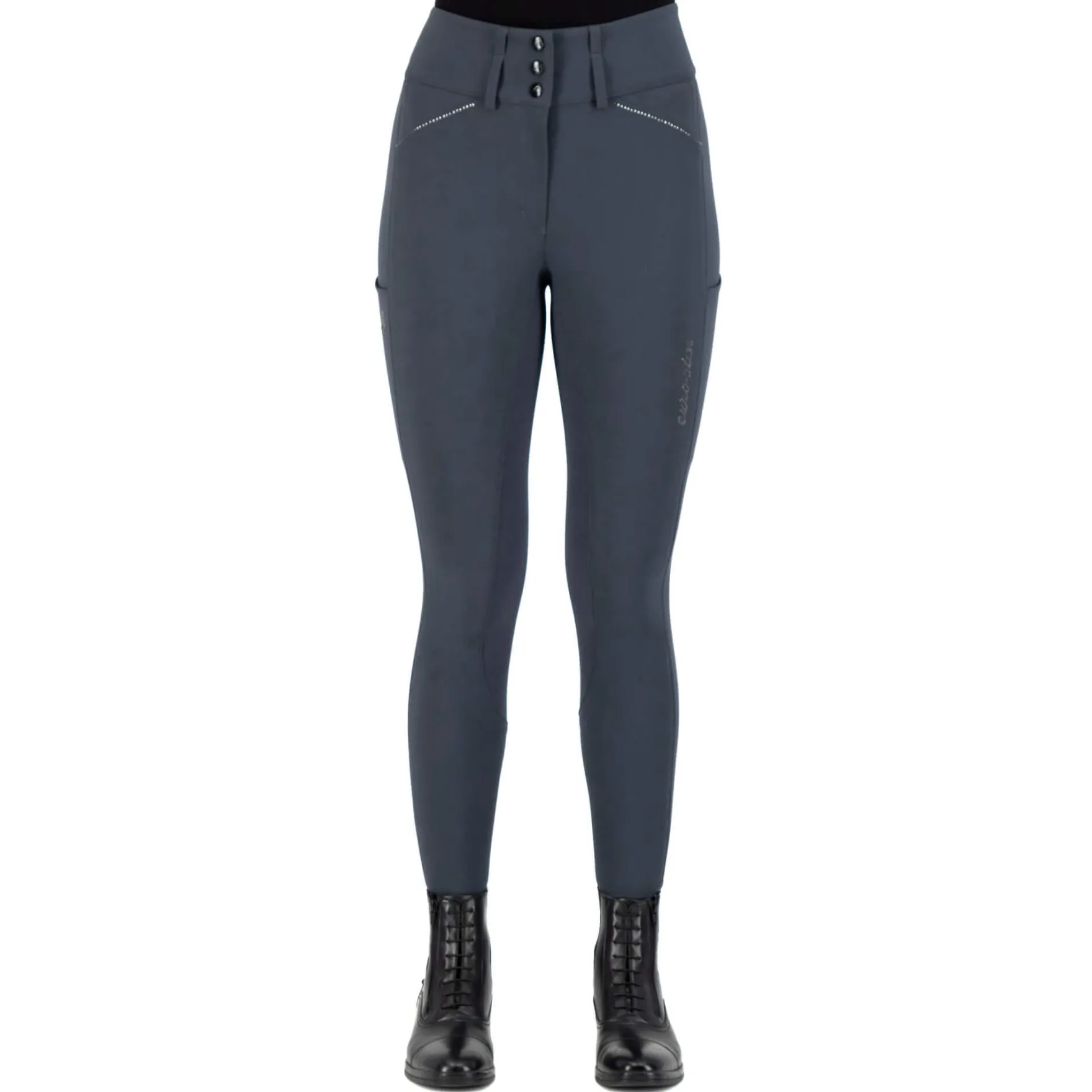 Reithose Damen ESAurelia, High Waist, Vollbesatz