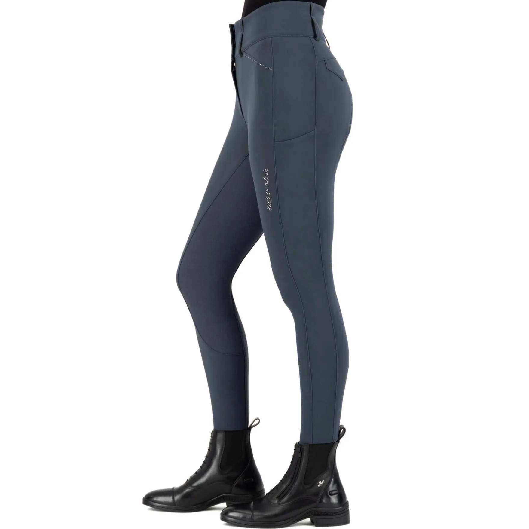 Reithose Damen ESAurelia, High Waist, Vollbesatz