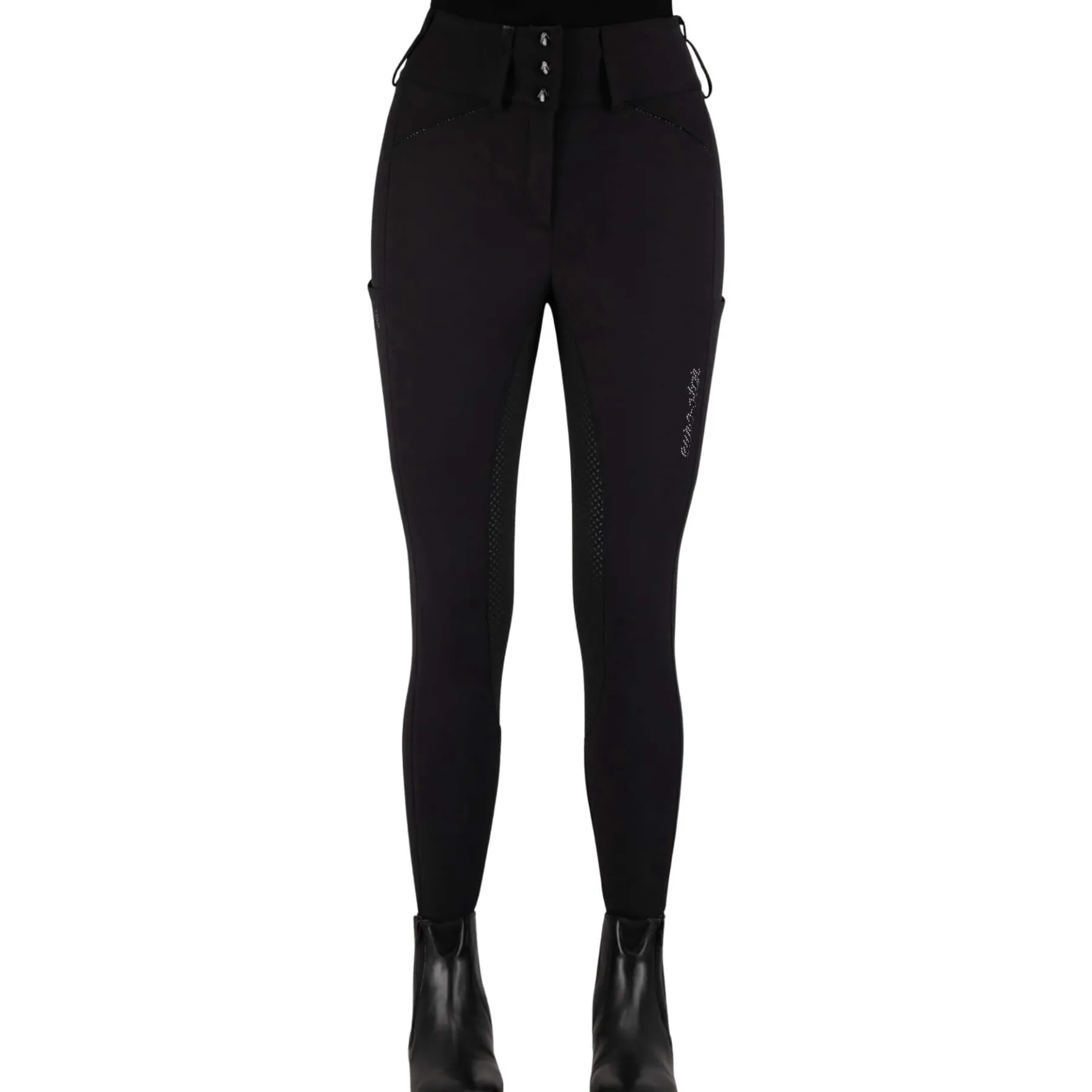 Reithose Damen ESAurelle Diamond, Vollbesatz, Full-Grip, High Waist