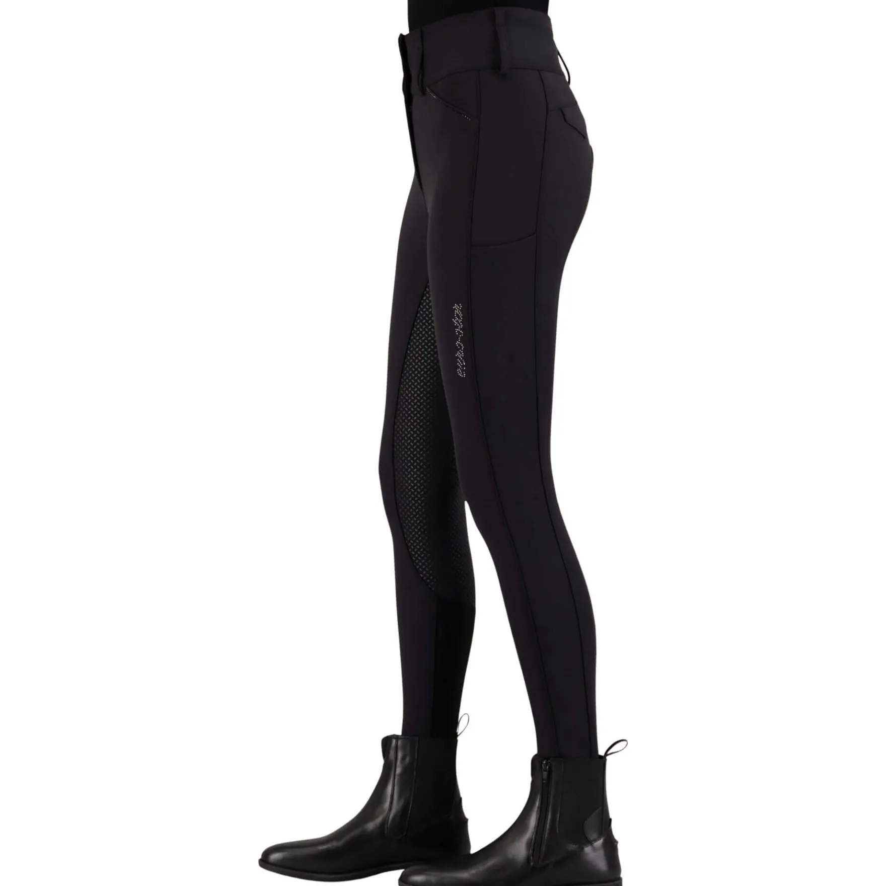 Reithose Damen ESAurelle Diamond, Vollbesatz, Full-Grip, High Waist