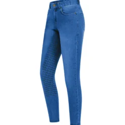 Reithose Damen Luna, Jeansreithose, Vollbesatz, Full-Grip
