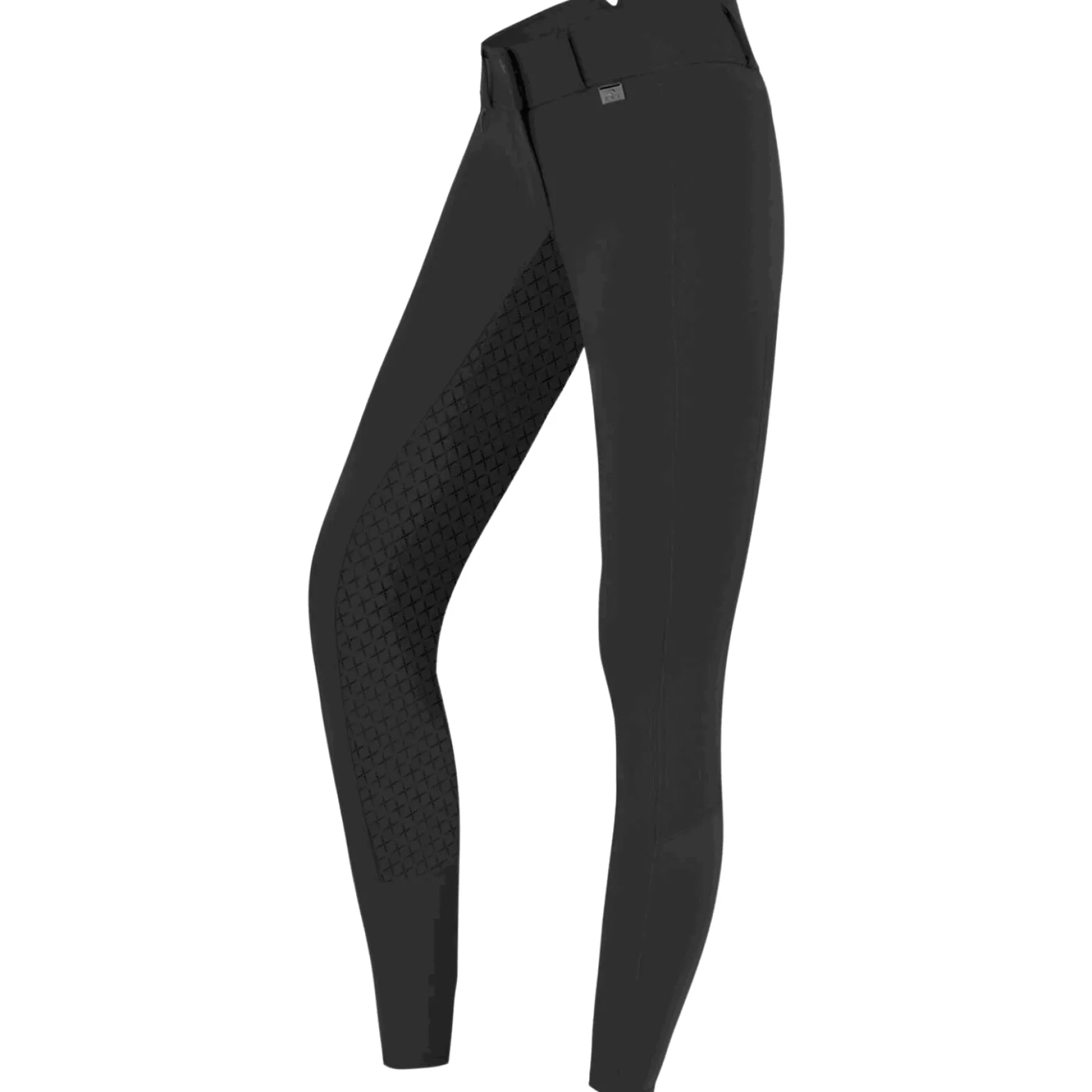 Reithose Damen Micro Sport Silikon High Waist, Vollbesatz, Full-Grip