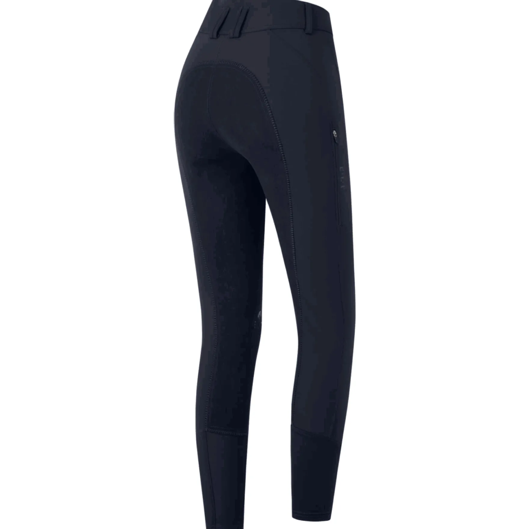 Reithose Damen Oktavia Curved High Waist HW24, Vollbesatz, Lederbesatz, Kunstleder