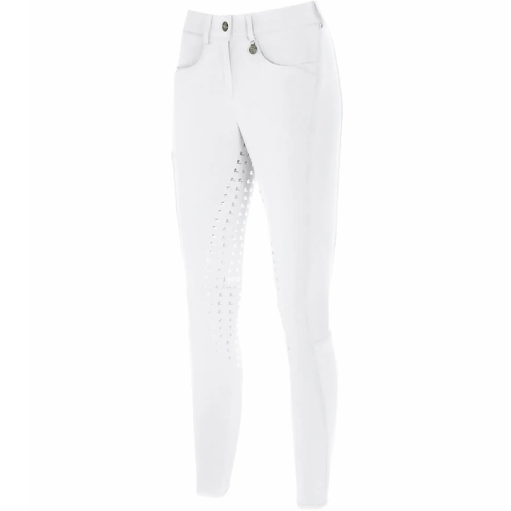 Reithose Damen Oliva Athleisure FS22, Vollbesatz, Siebdruck-Besatz