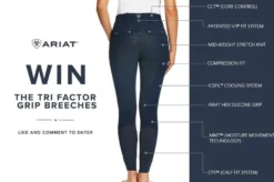 Reithose Damen Tri Factor, Vollbesatz, Full-Grip
