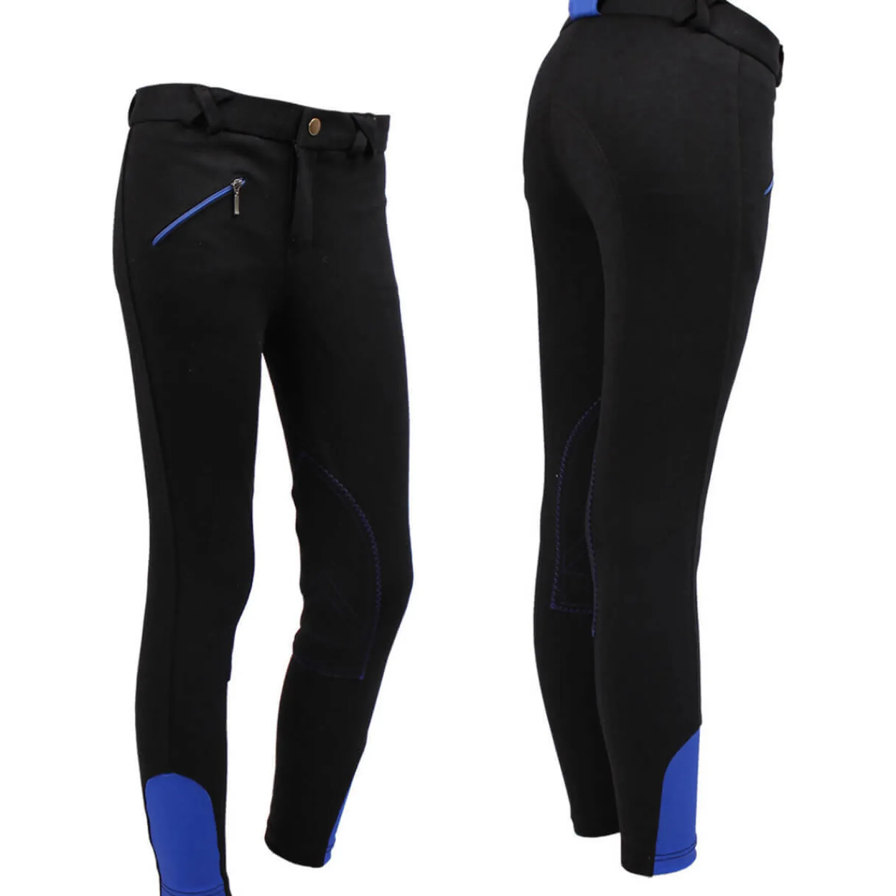 Reithose Kinder Junior, Kniebesatz, Stoff