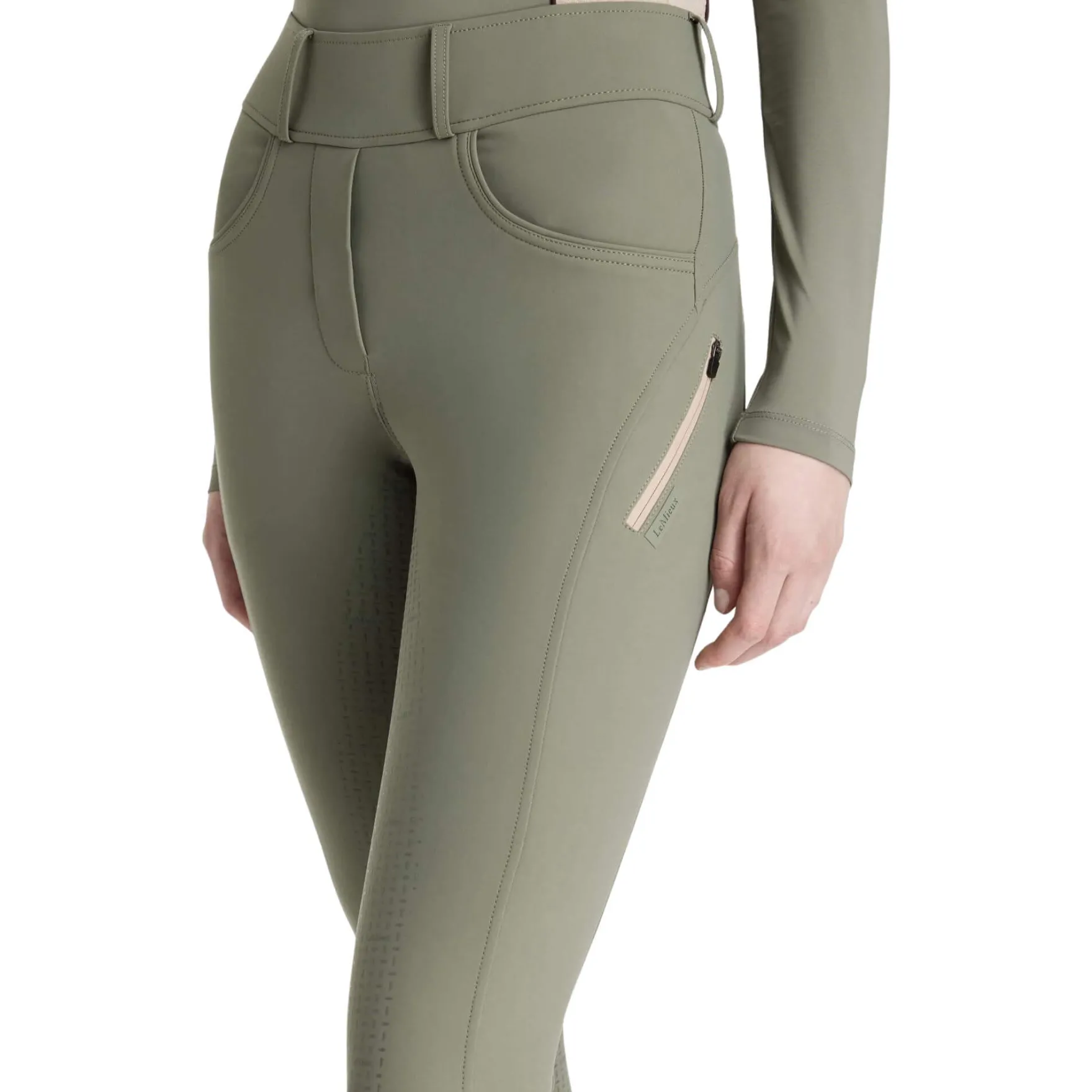 Reitleggings Damen Amy Brushed Breggings HW25, Vollbesatz, Full-Grip, Winter, High Waist