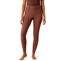 Reitleggings Damen Boreas 2.0, Teilbesatz, Half-Grip, High Waist