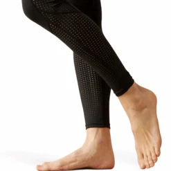 Reitleggings Damen Breathe EOS, Teilbesatz, Half-Grip, High Waist