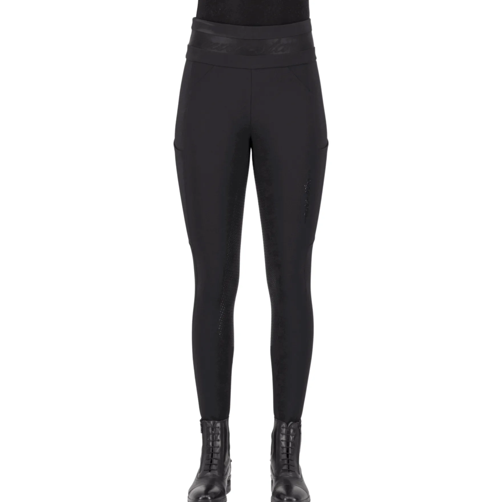 Reitleggings Damen ESImpress, Vollbesatz, Full-Grip