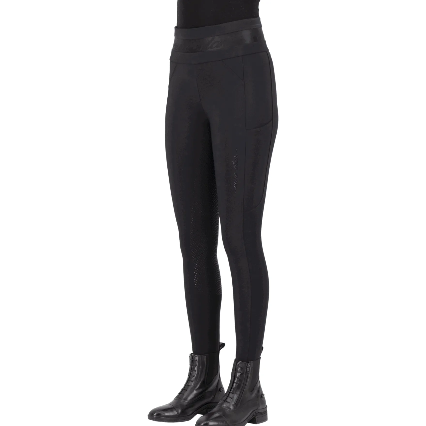 Reitleggings Damen ESImpress, Vollbesatz, Full-Grip