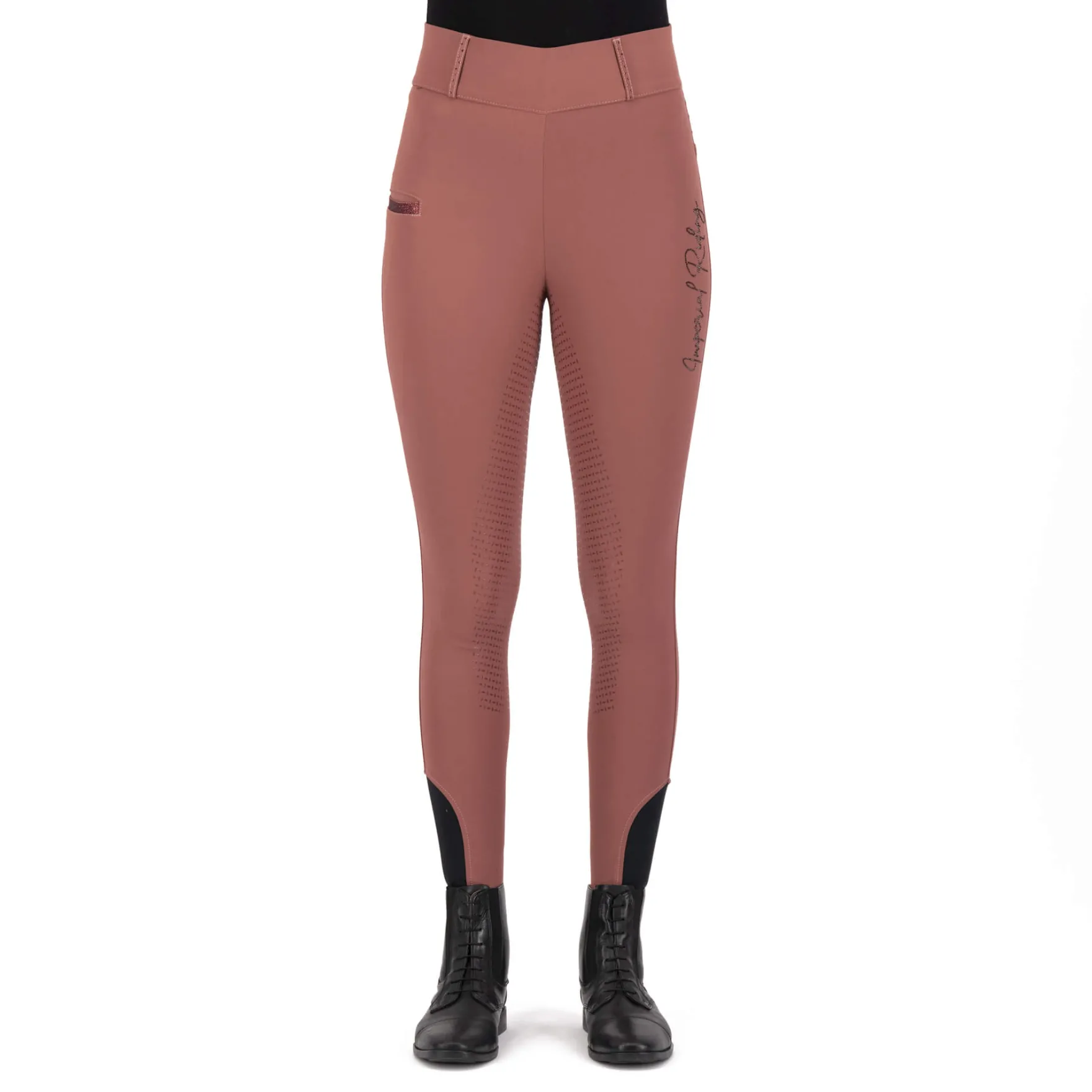 Reitleggings Damen IRHShiny Sparks HW23, Full-Grip, Vollbesatz