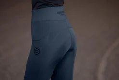 Reitleggings Damen Jump Movement Grey, Kniebesatz, Knee-Grip
